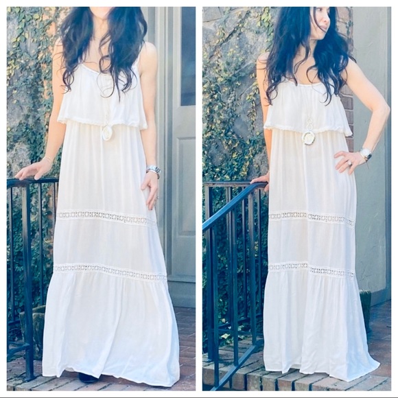 ShopEvelynne Dresses & Skirts - ✨LAST ONES✨BOHO CHIC OFF WHITE TANK MAXI DRESS